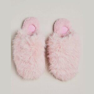 NEW Maeve Size L (Women's 10-11) Fuzzy Faux Fur Slippers - Pink